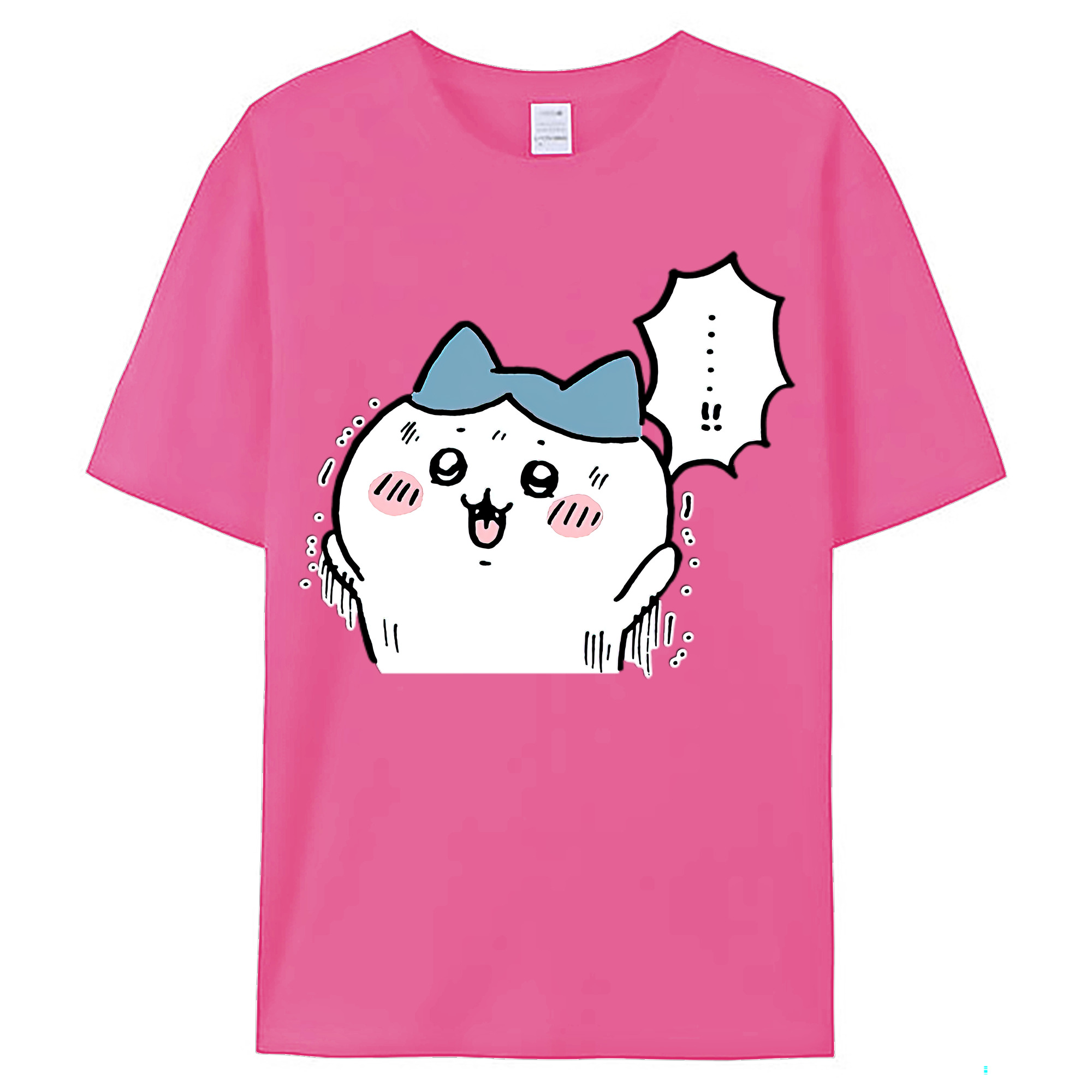 （画像用） ちいかわ ハチワレ Chii-kawa hachiware レディースカジュアルプリントTシャツ（綿100％）